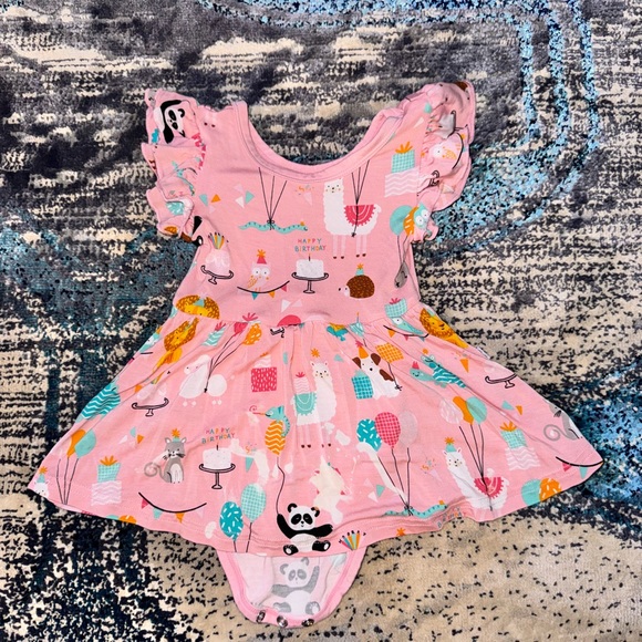 LITTLE SLEEPIES Short Sleeve Bodysuit Dress - Picture 1 of 2